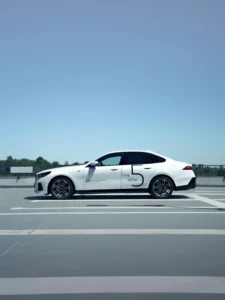 Białe BMW Serii 5 520d Limuzyna z profilu, samochód premium BMW M-Cars Kraków
