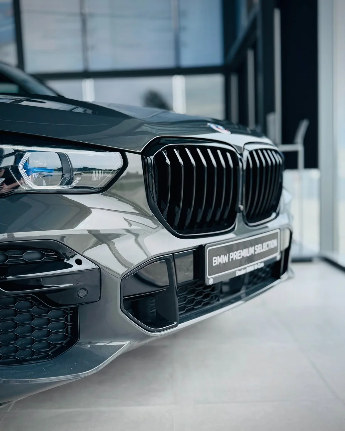 Reflektor i grill BMW X5 xDrive40d Premium Selection, detal przodu SUV-a BMW